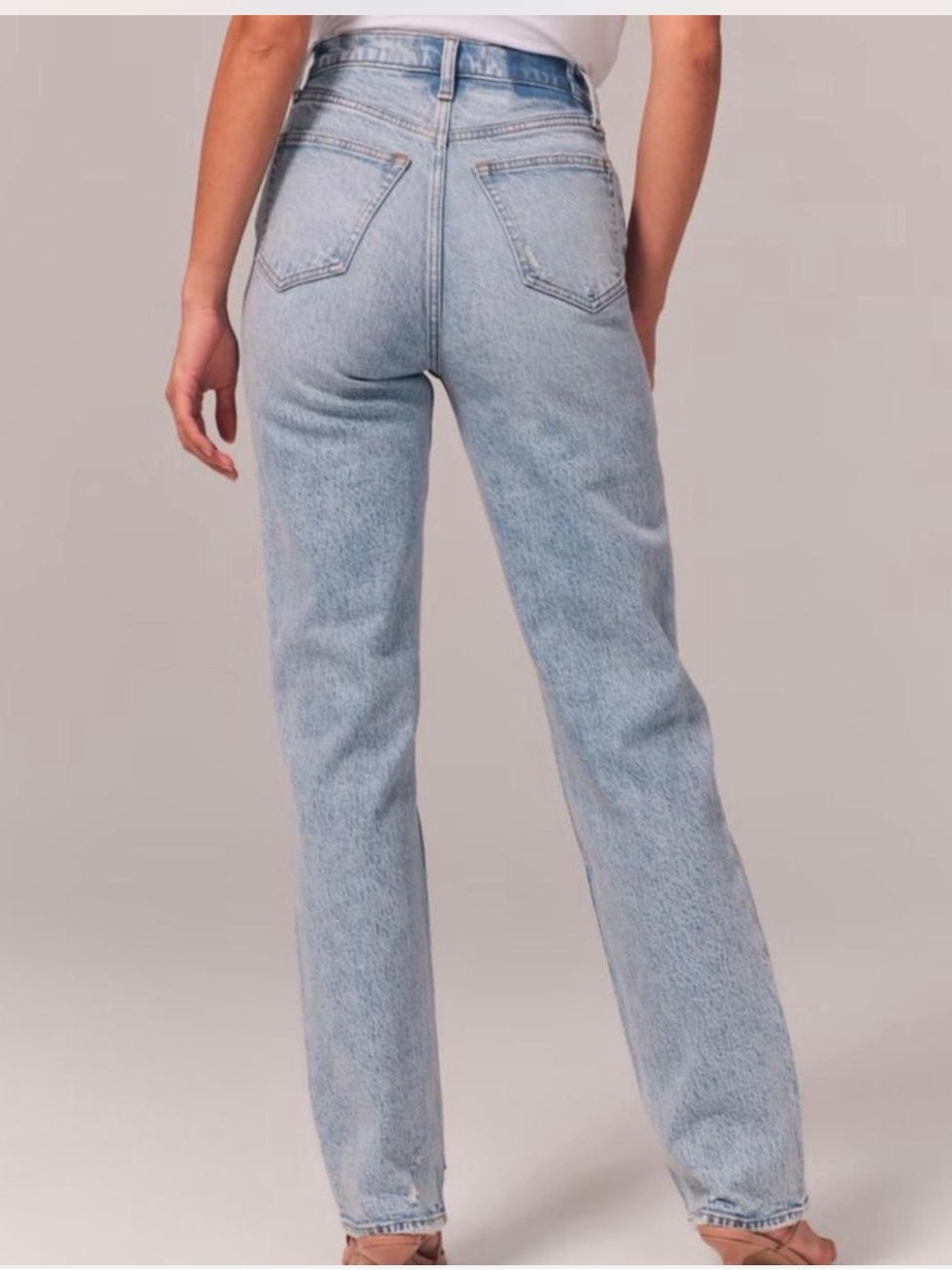 Abercrombie & Fitch The 90s Straight Ultra High Rise Curve Love Light Blue 25/0s - Picture 2 of 10